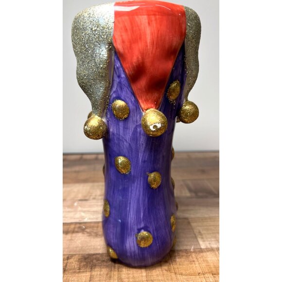 Christmas Whimsical Hand-Painted Ceramic Elf Boot Decorative - Picture 4 of 7